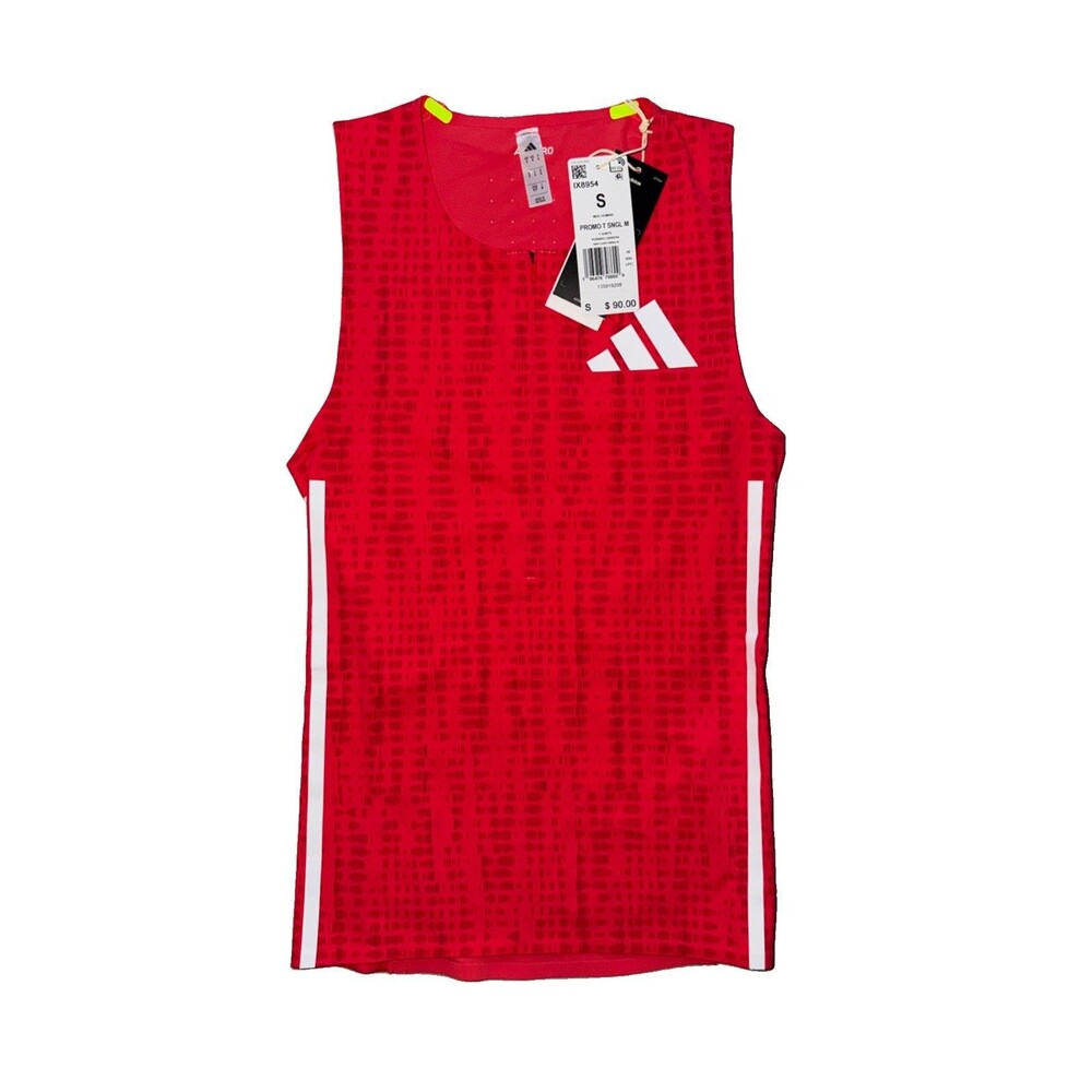 New adidas 2025 Pro Elite Team Tight Singlet 'Lucid Red' IX8954 Mens Size Small